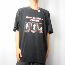 画像2: "HOW TO KILL A ZOMBIE" シュールイラストTシャツ BLACK 3XL (2)