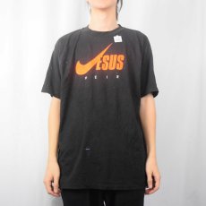 画像2: 90's "JESUS HEIR" USA製 ジーザスパロディTシャツ BLACK XL (2)