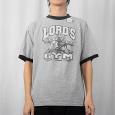 画像3: LORD'S GYM USA製 "HIS PAIN YOUR GAIN" ジーザスパロディリンガーTシャツ L (3)