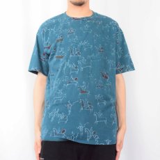 画像3: 90's Baffalo アート総柄Tシャツ L (3)