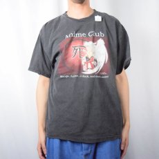 画像2: 2000's "Anime Club" キャラクタープリントTシャツ BLACK L (2)