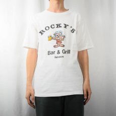 画像2: 90's "ROCKY'S" キャラクタープリントレストランTシャツ L (2)