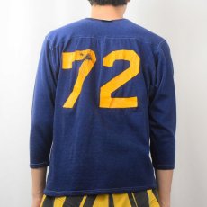 画像4: 60〜70's "72" ラバープリントフットボールTシャツ NAVY 36 (4)