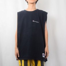 画像2: 90's Champion USA製 ロゴプリント 無地タンクトップ NAVY XXX-L (2)