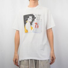 画像2: 80's PHILIP BASCLE USA製 "YOU WANT ME TO SUCK WHAT ?" ポップアートプリントTシャツ L (2)