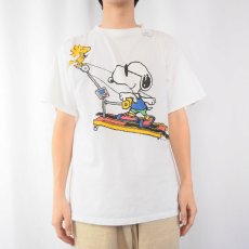 画像2: 90's PEANUTS by design "SNOPPY&WOODSTOCK " キャラクタープリントTシャツ L (2)