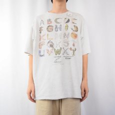 画像2: 90's Mindy Matthews "FISHABET" 魚アートプリントTシャツ  (2)