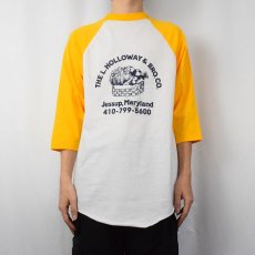 画像2: 70〜80's USA製 "THE L.HOLLOWAY & BRO.CO." プリントラグランTシャツ XL (2)