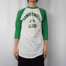 画像2: 70〜80's USA製 "SANDY KNOLL 4-H CLUB" プリントラグランTシャツ XL (2)