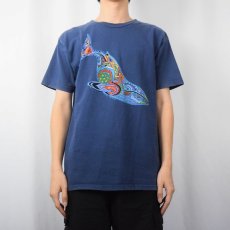 画像2: 90's〜 LIBERTY GRAPHICS USA製 "Blue Whale" クジラ アートプリントTシャツ M (2)