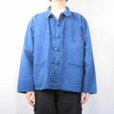 画像2: FRENCH WORK L'AntiCher インディゴコットン カンフーシャツ SIZE62 (2)