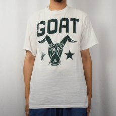 画像2: 80's GOAT 染み込みプリントTシャツ WHITE×GREEN L (2)