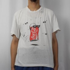 画像2: 80〜90's Coca-Cola 飲料メーカー イラストプリントTシャツ  (2)