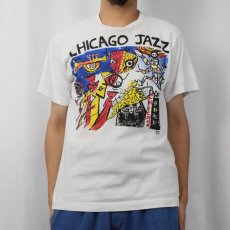 画像2: 90's CHICAGO JAZZ by ANDY KANE USA製 アートプリントTシャツ L (2)