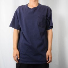 画像2: 90's L.L.Bean×RUSSELL ATHLETIC USA製  無地ポケットTシャツ NAVY L (2)