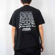 画像4: "GODS WARS" SF映画パロディプリント ジーザスTシャツ BALCK L (4)