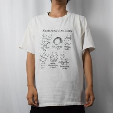 画像3: 90's PRIMESTAR PIONEER USA製 "FAMOUS PIONEERS" アートプリントTシャツ L (3)