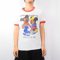 画像3: 80's "MICKEY MOUSE & MINNIE MOUSE" 黒人ミッキー キャラクターパロディリンガーTシャツ  (3)