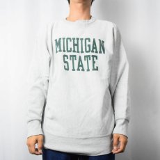 画像2: 90's Champion REVERSE WEAVE トリコタグ USA製 "MICHIGAN STATE" 染み込みプリントスウェット XL (2)