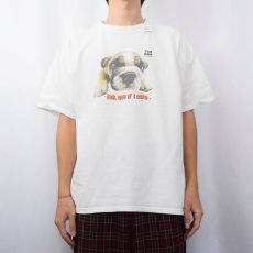 画像2: THE DOG "ASK ME IF I CARE." ブルドッグプリントTシャツ L (2)