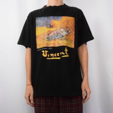 画像2: 90's〜 Vincent Van Gogh "The Siesta" アートプリントTシャツ BLACK (2)