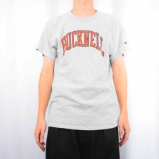 画像2: 90's Champion USA製 88/12 "BUCKNELL" 染み込み カレッジプリントTシャツ L (2)