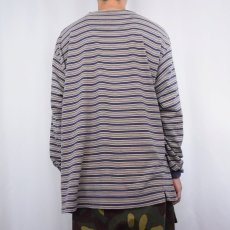 画像3: 90's DOCKERS マルチボーダー柄 ロンT XL (3)