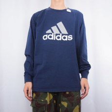 画像2: adidas ロゴプリントロンT NAVY XL (2)