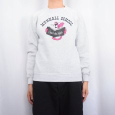 画像2: 90's "MUNHALL SCHOOL" ピンクパンサー プリントスウェット XL (2)