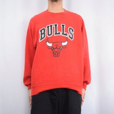 画像2: 90's CHICAGO BULLS USA製 NBAチーム ロゴプリントスウェット XL (2)