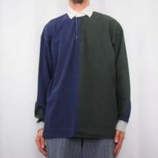 画像2: クレイジーパターン ラガーシャツ NAVY× GREEN M (2)