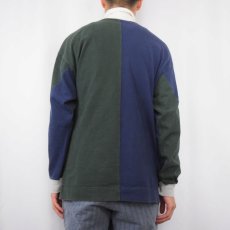 画像3: クレイジーパターン ラガーシャツ NAVY× GREEN M (3)