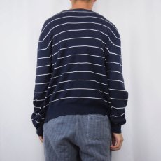 画像3: POLO Ralph Lauren ボーダー柄 ピマコットンニットセーター NAVY L (3)