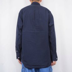 画像3: Ralph Lauren "BLAKE" ロゴ刺繡 TWO-PLYコットンボタンダウンシャツ NAVY L (3)