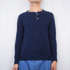 画像3: 90's duofold USA製 無地 ヘンリーネック 2PLYカットソー NAVY M (3)