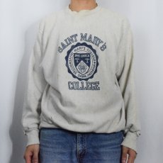 画像2: 90's MV SPORT REVERSE WEAVE TYPE USA製 "SAINT MARY'S COLLEGE" プリントスウェット L (2)