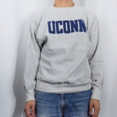 画像2: 90's Champion REVERSE WEAVE "UCONN" プリントスウェット L (2)