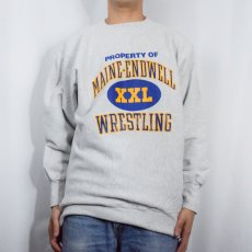 画像2: 90's Champion REVERSE WEAVE "MAINE-ENDWELL XXL WRESTLING" プリントスウェット XXL (2)