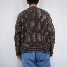 画像3: 90's Eddie Bauer ミックスカラー バーズアイ柄 ウールニットセーター L (3)