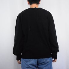 画像3: 60〜70's PURITAN Vネックウールニットセーター BLACK L (3)