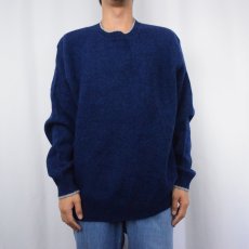 画像2: 90's LANDS'END USA製 ウールニットセーター BLUE L (2)