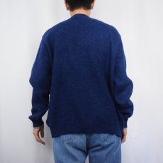 画像3: 90's LANDS'END USA製 ウールニットセーター BLUE L (3)