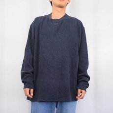 画像2: GAP 前V 無地ロンT NAVY XL (2)