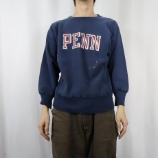 画像2: 80's Champion REVERSE WEAVE USA製 トリコタグ "PENN" プリントスウェット NAVY S (2)