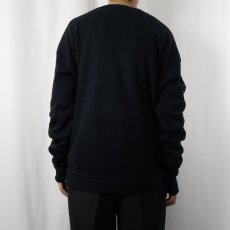 画像3: 70〜80's LACOSTE FRANCE製 ウールニットカーディガン BLACK (3)