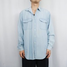 画像2: 70〜80's Abercrombie&Fitch シャンブレーシャツ L (2)