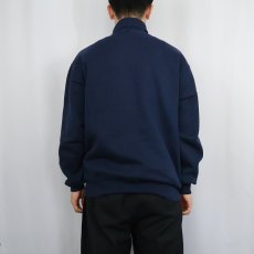 画像3: 90's RUSSELL ATHLETIC USA製 前V タートルネック無地スウェット NAVY L (3)