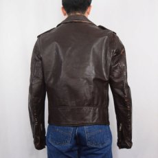 画像3: 80's PERFECTO BY Schott USA製 キルティングライナー ダブルライダースジャケット BROWN (3)