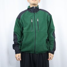 画像2: 90's EMS USA製 フリースジップジャケット DARKGREEN M (2)