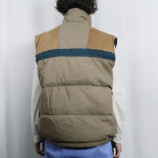 画像4: 80's Woolrich USA製 スエード切り替え 中綿入り ベスト L (4)